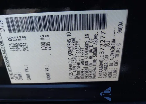 2020 Nissan Maxima Sl Xtronic Cvt из США, поврежденный, VIN 1N4AA6DV0LC372277